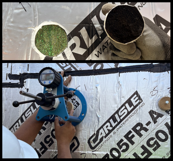 Hightower Labs conducting ASTM D4541 for air barrier adhesion.